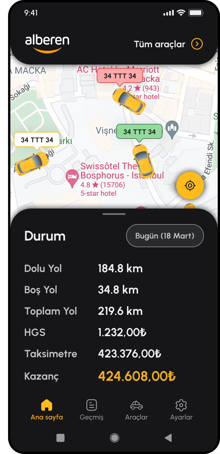 Taksinizi Canlı Takip Edin